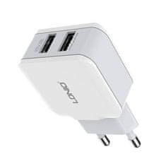 LDNIO A2202 omrežni polnilnik, 2x USB, 12 W (bela)