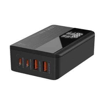 LDNIO Omrežni polnilnik A4808Q, 2x USB + 2x USB-C, 65 W (črn)
