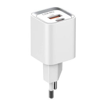 LDNIO A2318C omrežni polnilnik, USB + USB-C, PD + QC 3.0, 20 W (bela)