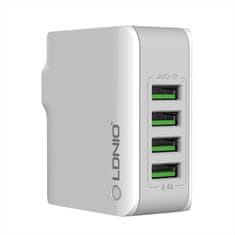 LDNIO Omrežni polnilnik 4403, 4x USB, 22W (bela)