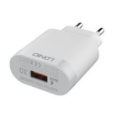 LDNIO Omrežni polnilnik A303Q, USB-C, QC 3.0, 18 W (bel)