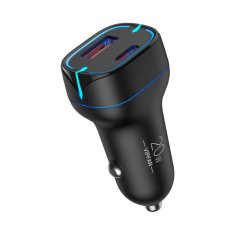 slomart C11 avtomobilski polnilec, USB + USB-C, PD 20W + QC 3.0, LED (črn)