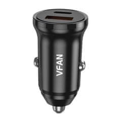 slomart C03 avtomobilski polnilec, USB + USB-C, 20 W, PD + QC 3.0 (črn)