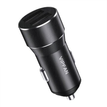 slomart C10 avtopolnilec, 2x USB, 2,4A (črn)