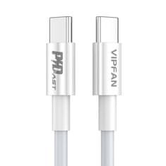 Vipfan Kabel P02 z USB-C na USB-C, 1 m (bel)