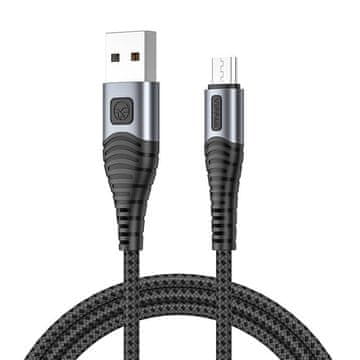 slomart Kabel USB-Mikro USB X10, 3A, 1,2 m, pleten (črn)