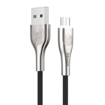slomart Kabel USB-Micro USB Fingerprint Touch Z04, 3A, 1,2 m (črn)