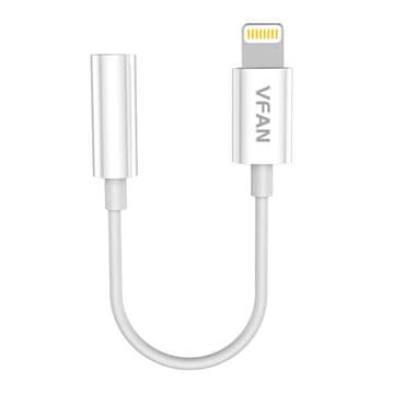 Vipfan Kabel L07 Lightning za mini jack 3,5 mm AUX, 10 cm (bel)