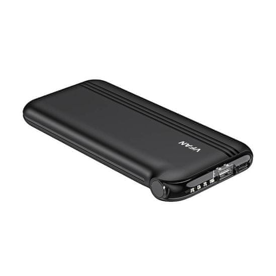 Vipfan Powerbank F10 10000mAh + kabel 4v1 (črna)