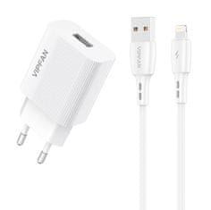 slomart E01 omrežni polnilnik, 1x USB, 2,4A + kabel Lightning (bela)