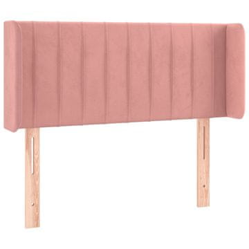 Vidaxl Vzglavje z ušesi roza 93x16x78/88 cm žamet