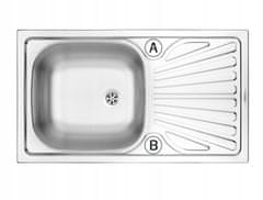 shumee Vgradno kuhinjsko korito iz jekla z enim koritom 76 x 43 cm