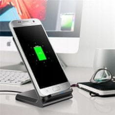 Dexxer Brezžična pokončna polnilna postaja Super fast charge 15W USB tip C