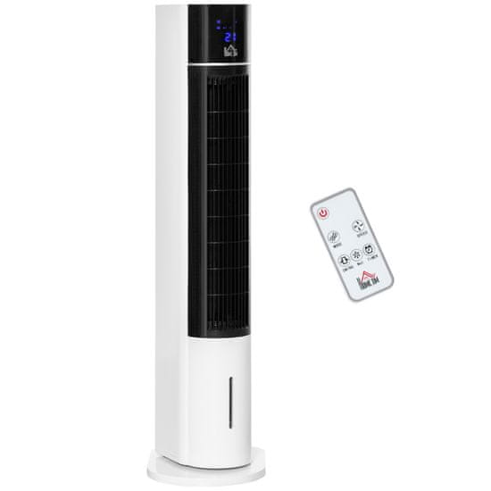HOMCOM Ventilator izparilnega hladilnega stolpa 3 načini in 3 hitrosti, prenosni hladilnik zraka s
časovnikom, oscilacijo in daljinskim upravljalnikom,
60W, bela