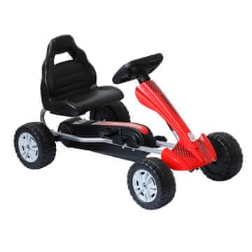 HOMCOM pedal go kart ergonomski
sedež za otroke 3 leta 80x49x50cm rdeča