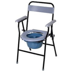 HOMCOM HOMCOM zložljiv toaletni stol s snemljivo straniščno školjko za starejše in invalide iz železnih cevi in plastike 52 x 50 x 75 cm