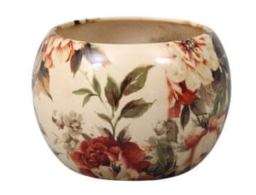 NOHEL GARDEN Pokrov za cvetlični lonec MANES ROSA keramični sijaj d11x10cm