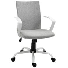 VINSETTO Pisarniški stol, ergonomski vrtljivi stol, pisarniški stol z nastavljivo višino v sivi tkanini, 61x61x89-99cm