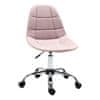 pisarniški in pisarniški vrtljivi stol, ergonomska in nastavljiva oblika, brez naslonjal za roke, roza,
59x59x81-91cm
