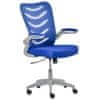 Ergonomski pisarniški stol, vrtljivi fotelj, nastavljiva višina in dvižni nasloni za roke, 58,5x58x94,5- 103,5 cm, modra