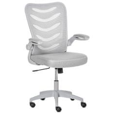 VINSETTO Ergonomski pisarniški stol, vrtljivi fotelj, nastavljiva višina in dvižni nasloni za roke, 58,5x58x94,5-
103,5 cm, siva