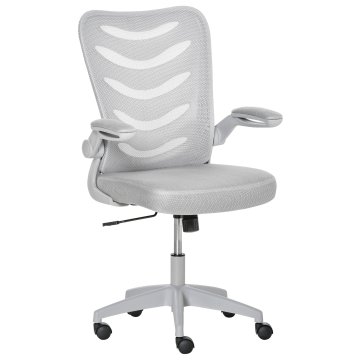 VINSETTO Ergonomski pisarniški stol, vrtljivi fotelj, nastavljiva višina in dvižni nasloni za roke, 58,5x58x94,5-
103,5 cm, siva