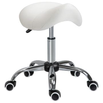 HOMCOM HOMCOM sedlasti delovni stol s kolesi in nastavljivo višino za frizerske in tetovatorske salone, 52x53x49-61cm, bež