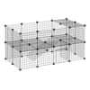 PawHut majhna kovinska ograda za hišne ljubljenčke s 36 kovinskimi ploščami, ki se prilagajajo vaši obliki in konfiguraciji, ter vratci