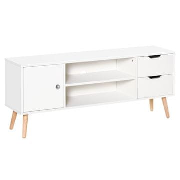 HOMCOM moderna bela lesena TV omarica, oblikovanje TV stojala za TV max. 50"
120x28x44cm