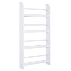 HOMCOM HOMCOM stenska knjižna omara s 4 policami iz belega lesa, vodoodporna, največja obremenitev 30 kg (59 cm x 12 cm x 113 cm)