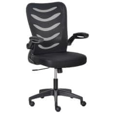 VINSETTO Ergonomski pisarniški stol, vrtljivi fotelj, nastavljiva višina in dvižni nasloni za roke, 58,5x58x94,5- 103,5 cm, črna