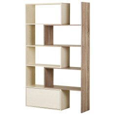HOMCOM prostorsko varčen knjižni regal z 2-delnimi policami 141 x 29 x 176 cm, beljen hrast