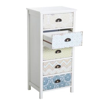 HOMCOM HOMCOM Vintage garderobna omara s 5 predali v stilu shabby kopalnica, predsoba, spalnica 46 × 34 × 97,5 cm bela