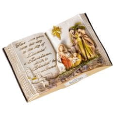 HOMCOM HOMCOM Božične jaslice s 3D figuricami in gravuro, jaslice, božična dekoracija iz smole, 21,5x9,5x14cm