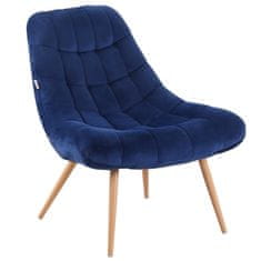 HOMCOM HOMCOM Moderni oblazinjeni fotelj, fotelj za spalnico z izjemno velikim sedežem iz blaga, modra barva, 71x85x84cm, 71x85x84cm