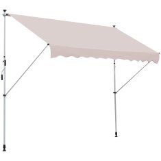 OUTSUNNY Outsunny markiza z ročajem, teleskopskim kovinskim okvirjem in poliestrskim senčnikom 300x150cm