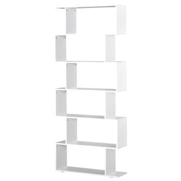 HOMCOM HOMCOM Oblikovana knjižna omara za pisarniško pohištvo Lesena polica 80x24x191cm Bela
