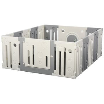 HOMCOM otroška igrala
+6mesecev 16 kosov s strukturo, ključavnico in igračami, siva in bela
190x150x64cm