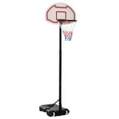 HOMCOM zunanji košarkarski obroč s stojalom in nastavljivo jekleno višino 73 × 49 ×
194-249 cm