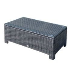 OUTSUNNY vrtna stranska miza iz kaljenega stekla 5 mm pravokotna zunanja ratan
85 x 50 x 39 cm rjava