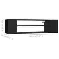Vidaxl Viseča TV omarica črna 100x30x26,5 cm iverna plošča