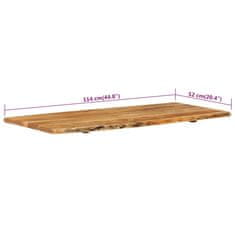 Vidaxl Površina za kopalniško toaletno mizo trdna akacija 114x52x2,5cm