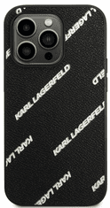 Karl Lagerfeld ovitek za iPhone 14 Pro, usnjen, črn (KLHCP14LPGMLKFK)