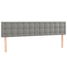 Vidaxl LED posteljno vzglavje svetlo sivo 160x5x78/88 cm žamet