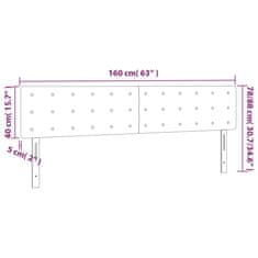 Vidaxl LED posteljno vzglavje svetlo sivo 160x5x78/88 cm žamet