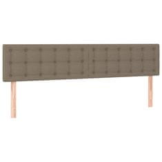 Vidaxl Box spring postelja z vzmetnico taupe 200x200 cm blago