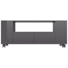 Vidaxl TV omarica visok sijaj siva 120x35x43 cm iverna plošča