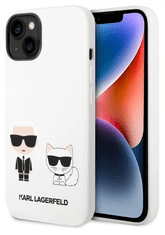 Karl Lagerfeld Choupette ovitek za iPhone 14 Plus, silikonski, bel (KLHCP14MSSKCW)
