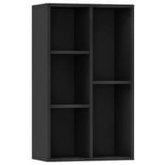 Vidaxl Knjižna omara / komoda črna 50x25x80 cm iverna plošča