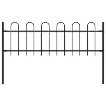 Vidaxl vidaXL Ograjni panel z zaobljenimi konci 1,8 m črne barve